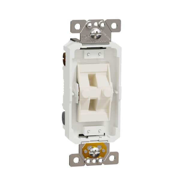 Square D X Series 15 Amp 4-Way Switch Module Rocker Back Wire Light Switch White (Requires Rocker Plate)