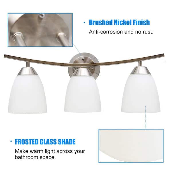VIREI SOLUTION 1800ml 3個セット Lecoht 22 in. 3-Light Classic Brushed Nickel Vanity Light