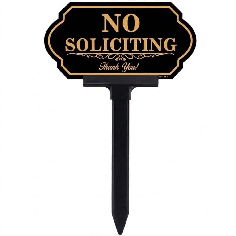 Black Aluminum No Soliciting Yard Sign with Foldable Fiberglass Stake Weatherproof UV Printed 1 Pack price history on PriceWatchPro
