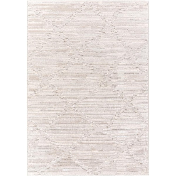 Livabliss Wolly Ivory/White Modern 5 ft. x 7 ft. Indoor Area Rug