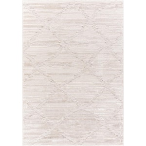 Wolly Ivory/White Modern 8 ft. x 10 ft. Indoor Area Rug