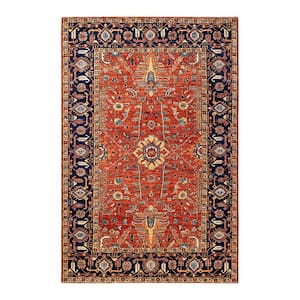 Serapi One-of-a-Kind Traditional Orange 5 ft. x 7 ft. Hand Knotted Tribal Area Rug