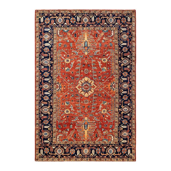 Solo Rugs Serapi One-of-a-Kind Traditional Orange 5 ft. x 7 ft. Hand Knotted Tribal Area Rug