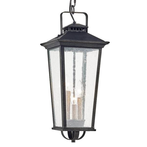 Fifth and Main Lighting Parsons Field Aged Pewter 3-Light Hanging Outdoor Pendant
