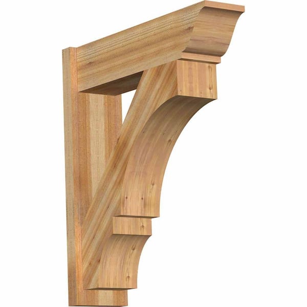 Ekena Millwork 8 in. x 34 in. x 30 in. Balboa Traditional Rough Sawn Western Red Cedar Outlooker