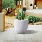 PLANTARA 24 in. H Concrete Tall Solid White Planter, Large Outdoor ...