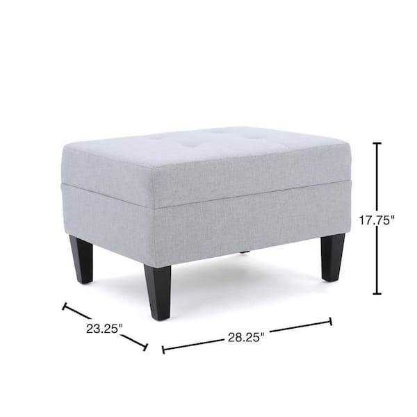Noble House Zahra Light Grey Square Ottoman 11289 The Home Depot