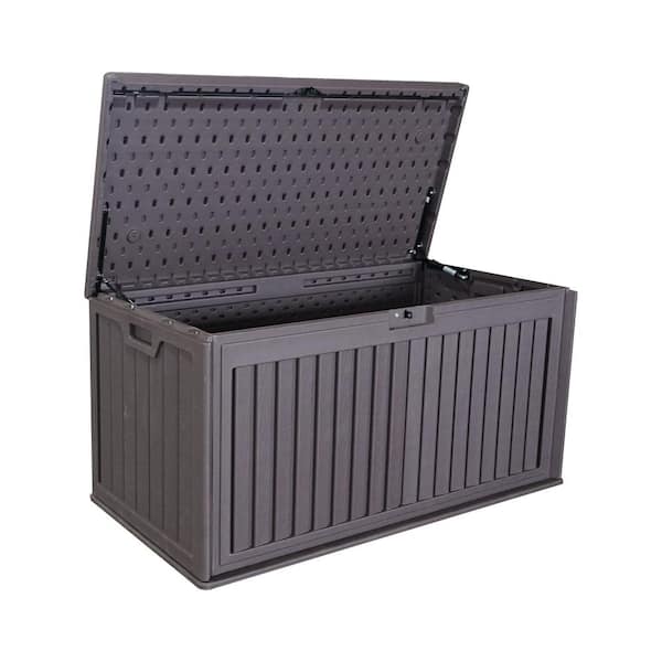 100 gal. Resin Outdoor Deck Box in Brown