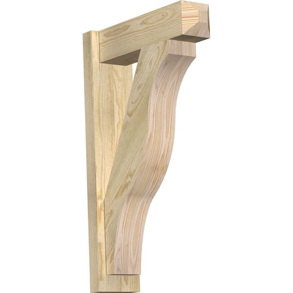 Ekena Millwork 6 in. x 32 in. x 20 in. Douglas Fir Fuston Craftsman Rough Sawn Outlooker