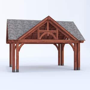 Professionally Installed Lodge 18 ft. x 32 ft. Natural Heavy Timber Pavilion with Architectural 3-Post construction