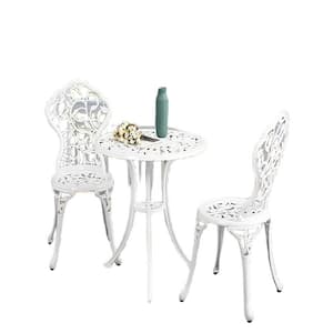 BISTRO SET 3 PC - 1 TABLE/2 CHAIRS - WHITE LEAVES