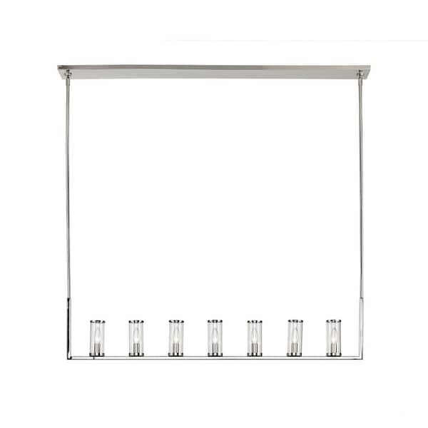 ALORA Revolve 47 in. 7 Light 60-Watt Clear Glass/Polished Nickel Pendant Light