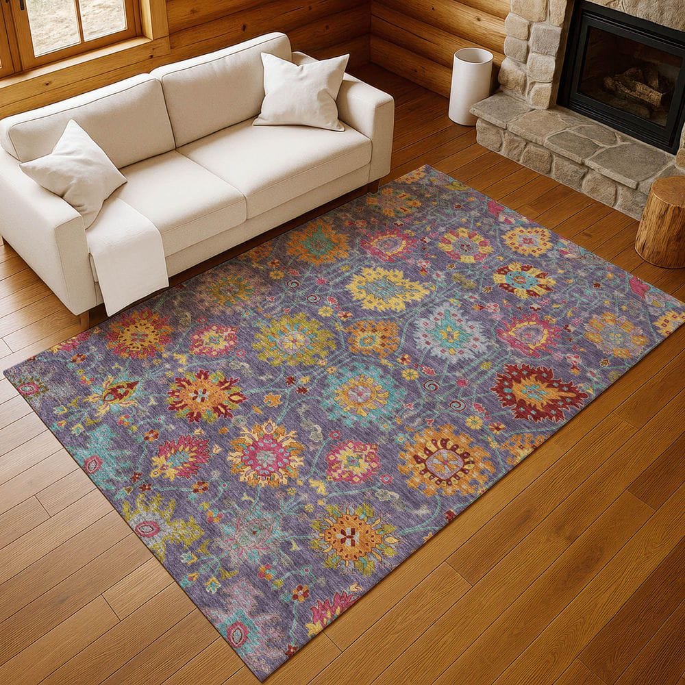 Chantille Machine Washable Indoor/Outdoor Abstract ACN2288 Purple 3 ft. x 5 ft. Area Rug price history on PriceWatchPro