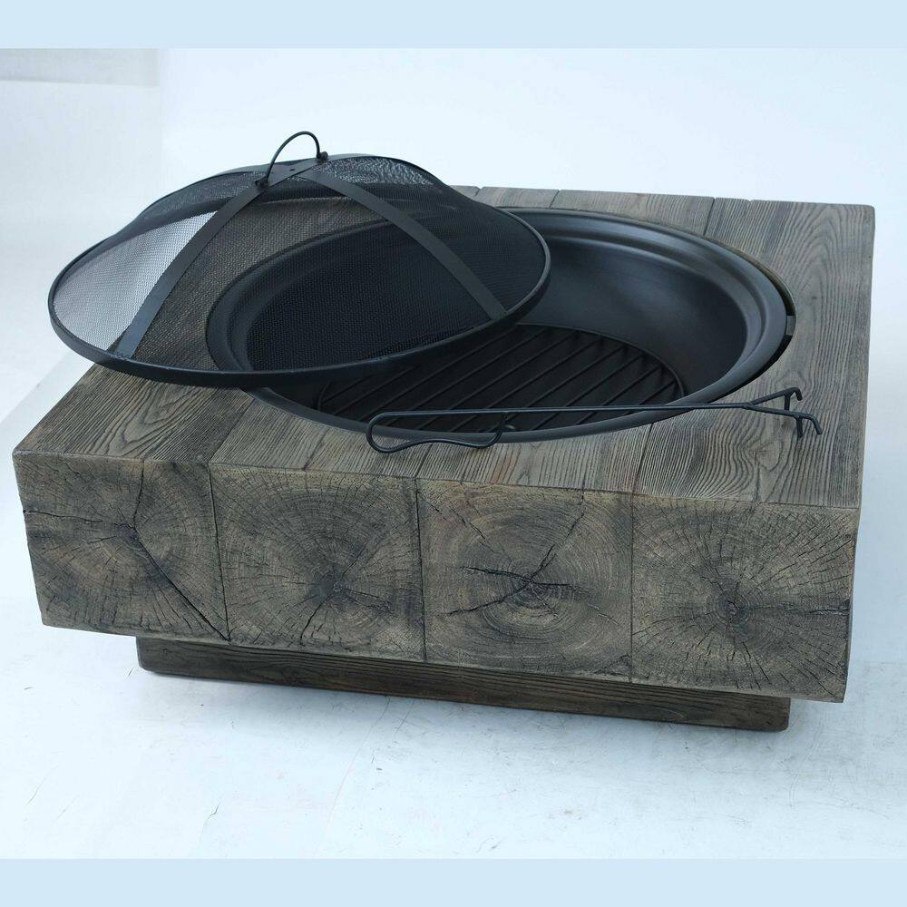27.4 in. Wood-Fueled Outdoor Fire Pit with Wood Grain Design price history on PriceWatchPro