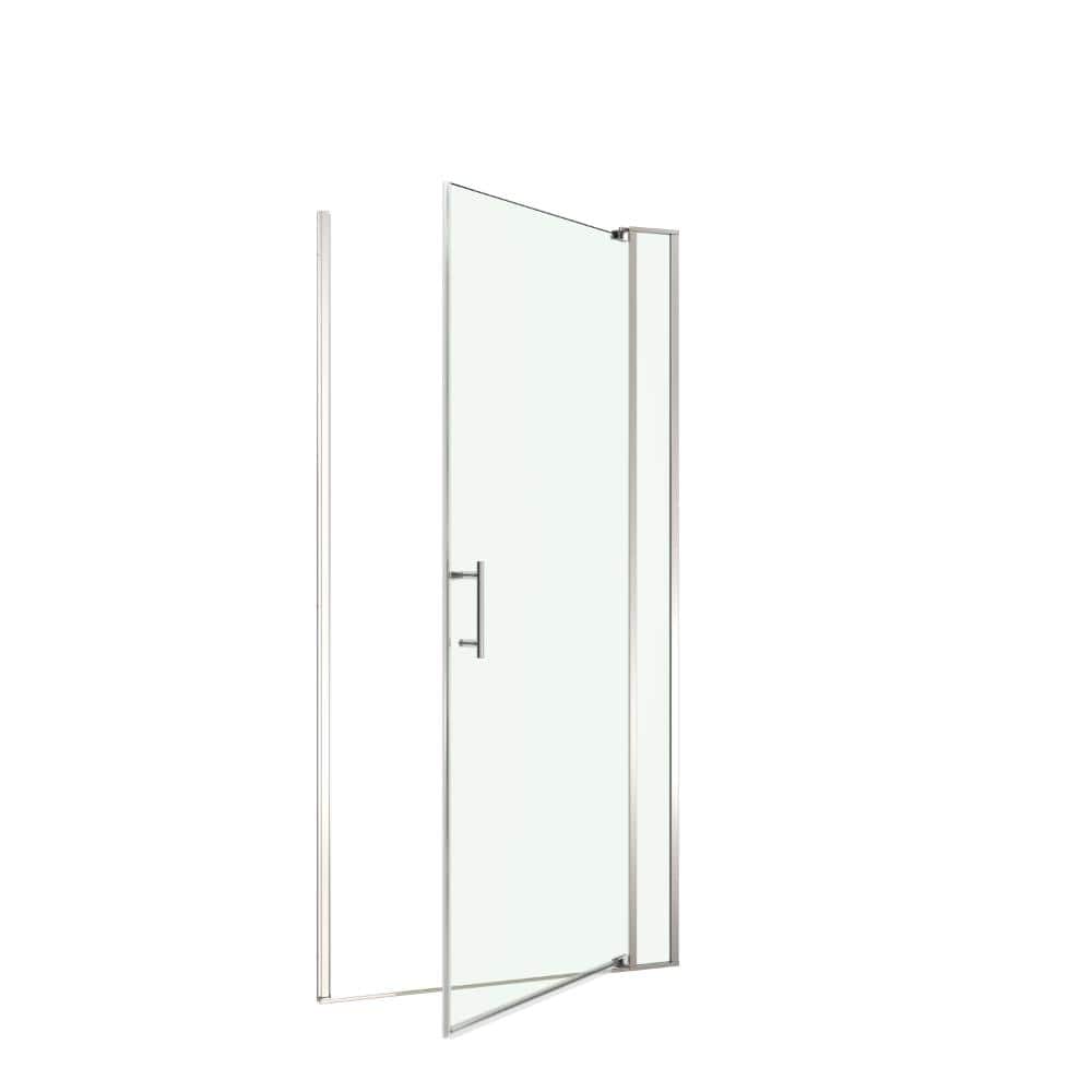 "32""-36""W x 72""H Universal Outside Open Pivot Shower Door, Mixed Thickness Tempered Glass, Brushed Nickel Hardware" price history on PriceWatchPro