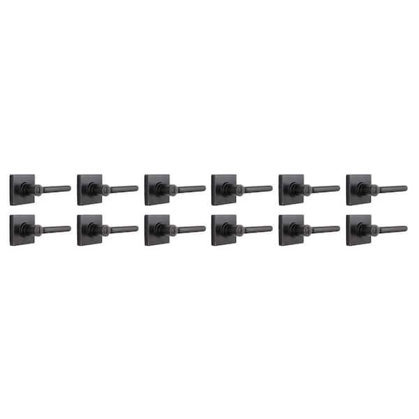 Tonebridge Aged Bronze Bed/Bath Door Lever with Square Rose 12-Pack