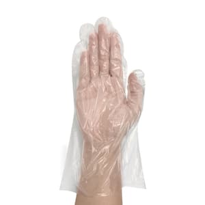 Medium, High-Density Polyethylene Non-Sterile Disposable Gloves, 11.41 in. Clear, 6300-Pack