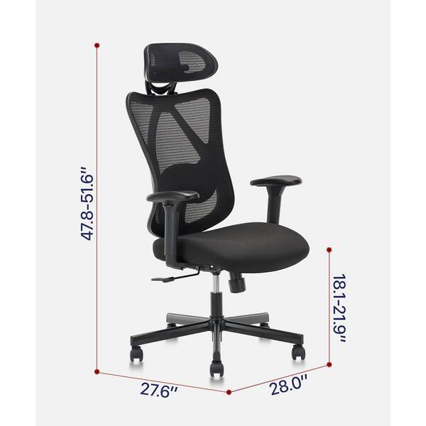 Eazeechairs Black Mesh Adjustable Ergonomic Office Desk Chair Wf Woki The Home Depot