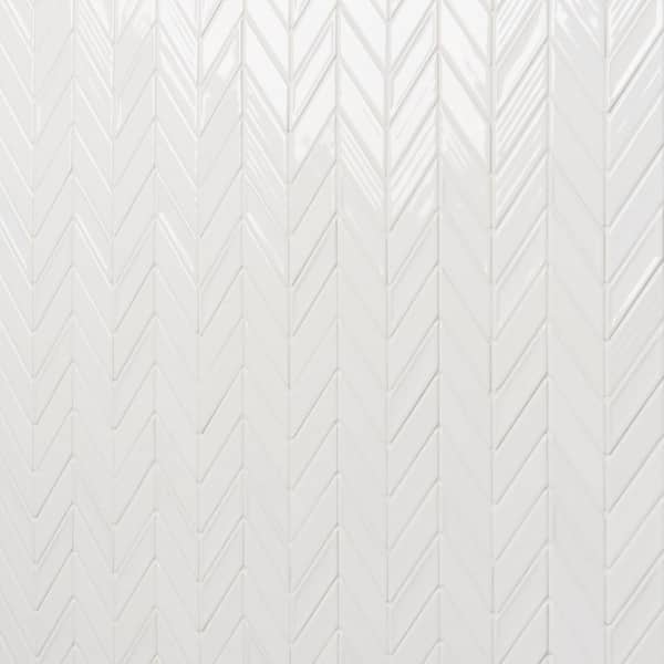 holy2943★ Ivy Hill Tile Medley Chevron Cloud White 11.22 in. x 11.81 in
