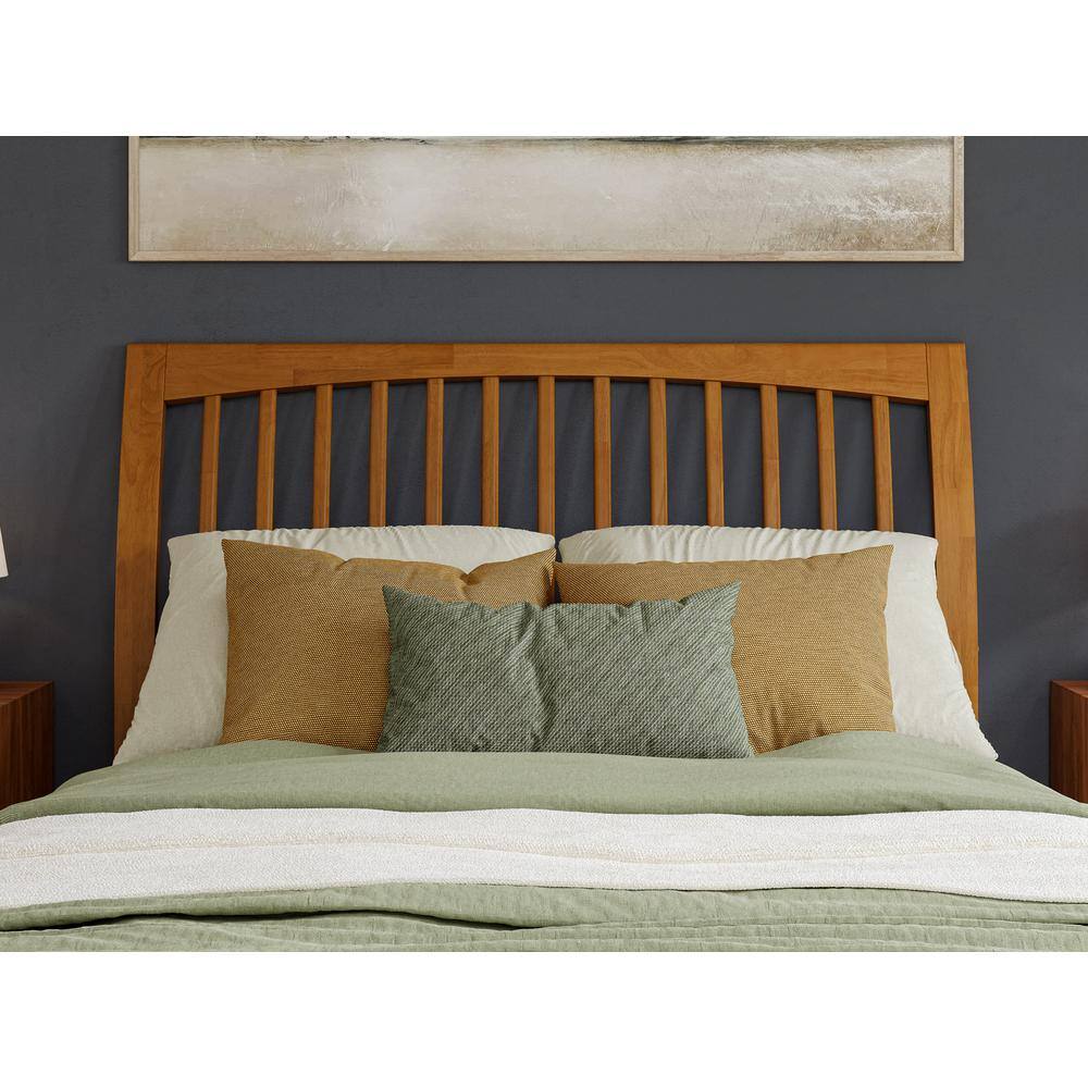 Orleans Queen Light Toffee Wood Platform Bed with Slatted Headboard