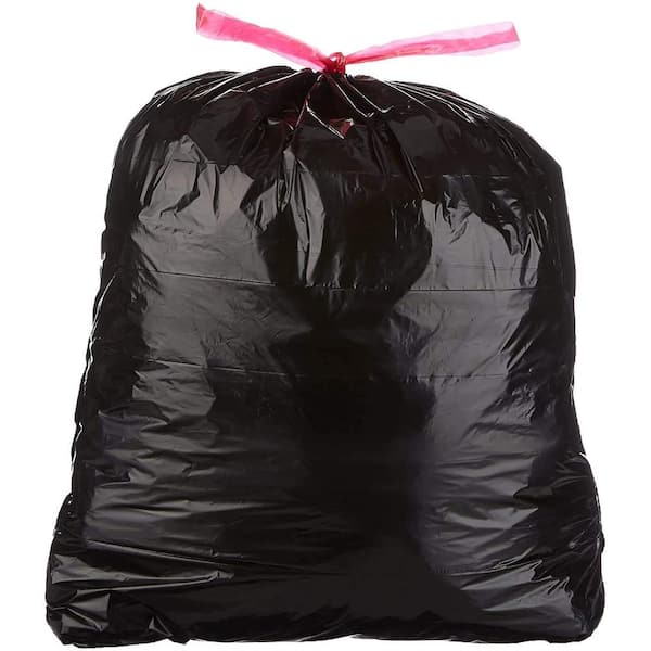 Hefty 39-Gallons Black Outdoor Plastic Lawn and Leaf Drawstring Trash Bag  (34-Count) in the Trash Bags department at