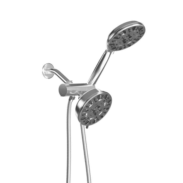 Dimakai 7-Spray Settings Wall Mount Handheld Shower Head 1.8 GPM 4.7 in. Dual Shower Heads Shower Faucet in Chrome