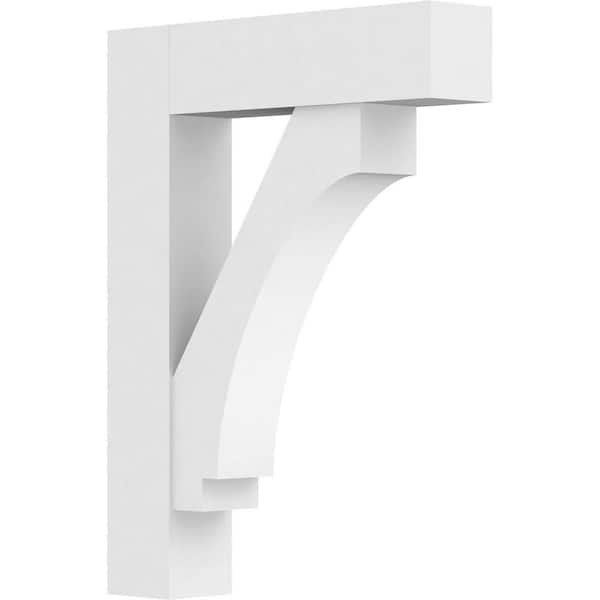 Ekena Millwork Standard Imperial 5 in. W x 32 in. H x 24 in. D Signature Urethane Polyurethane Bracket With Block Ends