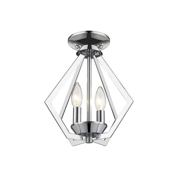 Livex Lighting Prism 2 Light Polished Chrome Convertible Mini Chandelier Ceiling Mount 40922 05 Livex Lighting Prism 2 Light Polished, 2 Light Polished Chrome Chandelier