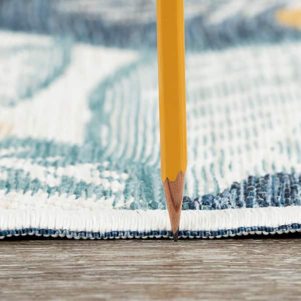 Flora Navy 8 ft. x 10 ft. Floral Indoor/Outdoor Area Rug