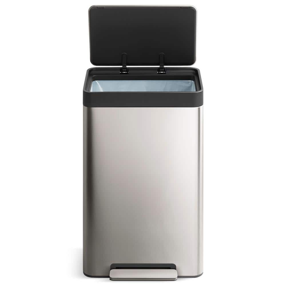Stainless Steel 13 Gallon Fingerprint Resistant Kitchen Trash Can