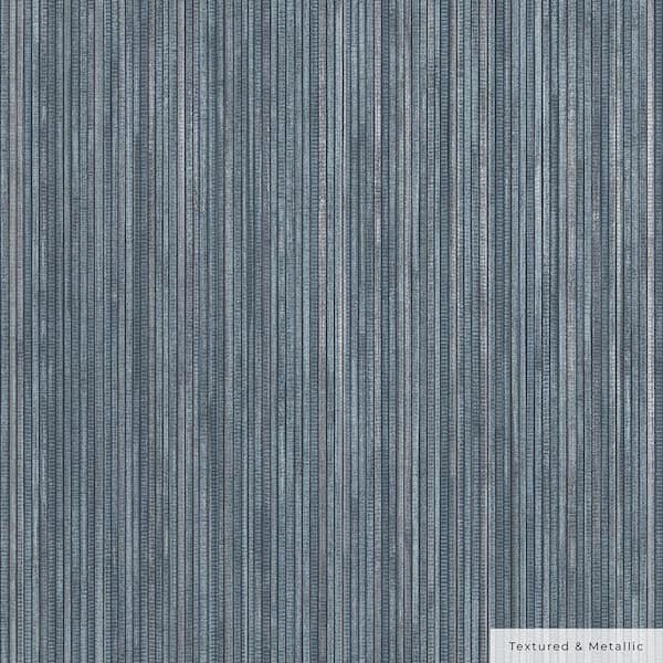 Metallic Chambray Faux Grasscloth Vinyl Peel and Stick Textured Wallpaper Roll (Covers 56 Sq. ft.)