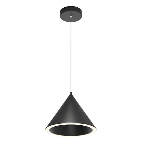 Denali 27-watts Integrated LED Black modern Pendant with 3CCT