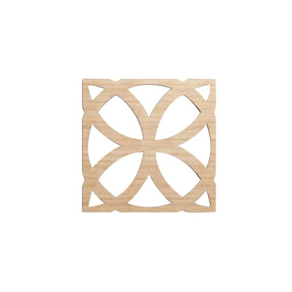 Ekena Millwork 7-3/8 in. x 7-3/8 in. x 1/4 in. Alder Extra Small Daventry Decorative Fretwork Wood Wall Panels (50-Pack)