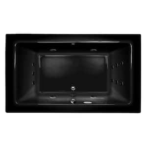 SIA 66 in. x 36 in. Acrylic Right-Hand Drain Rectangular Drop-In Whirlpool Bathtub in Black