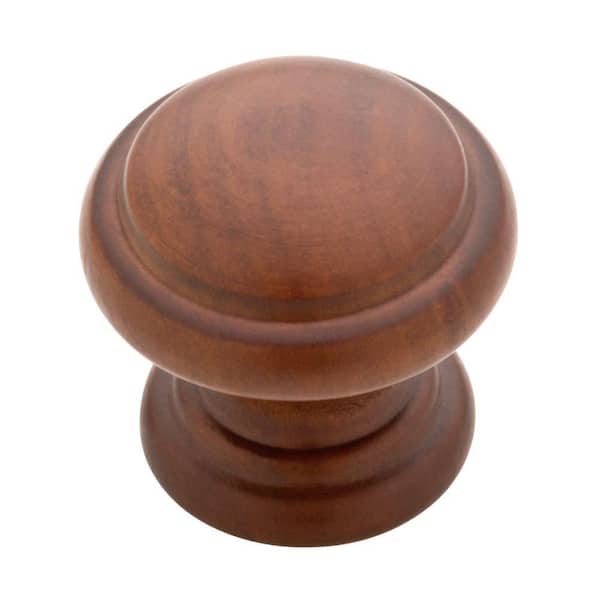 Liberty Traditional Wood 1-7/16 in. (36 mm) Cocoa Round Cabinet Knob