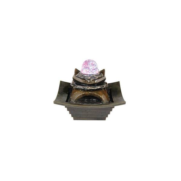 OK LIGHTING 7 in. Antique Water Fountain with LED Light