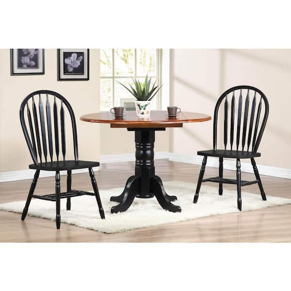 AndMakers Black Cherry Selections 3-Piece Round Drop Leaf Dining