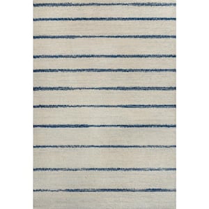 Williamsburg Minimalist Stripe Cream/Navy 8 ft. x 10 ft. Area Rug