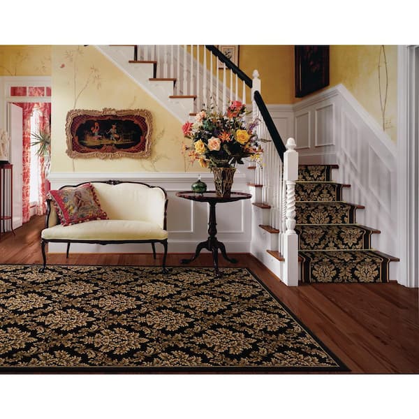 Kurdamir Damask Black 7 ft. 10 in. x 10 ft. 10 in. Area Rug