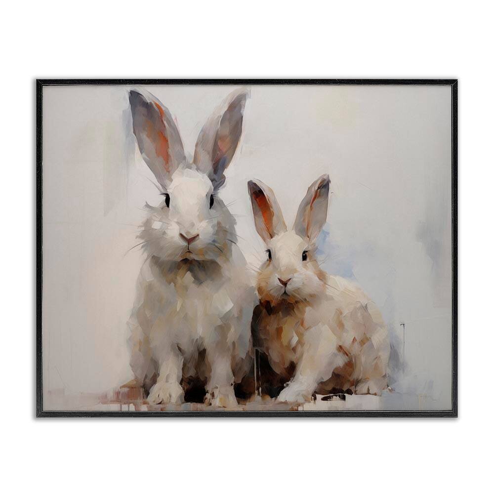 Fluffy Spring Bunnies by Arlington Prints Black Framed Animal Giclee Art Print 16 in. x 20 in. price history on PriceWatchPro