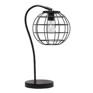 20 in. Black Arched Metal Cage Table Lamp