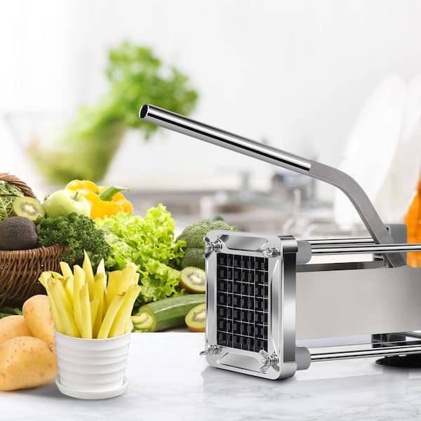 Stainless Steel Professional Potato Cutter with 1/2 in. Blade for Potatoes Carrots Cucumbers