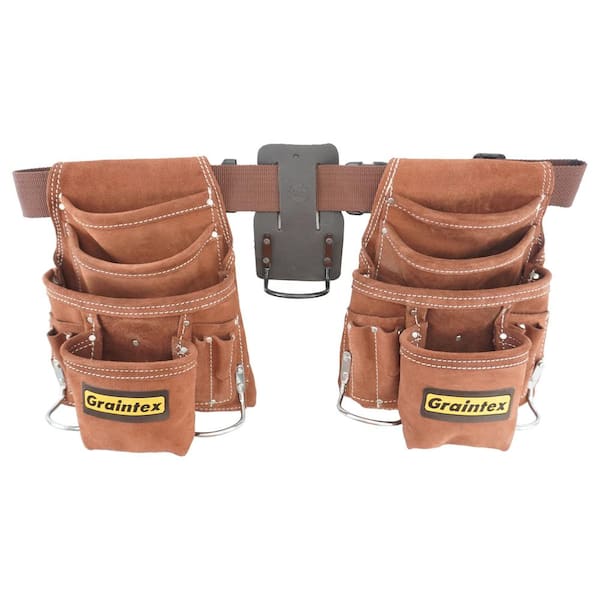 Carpenter Tool Pouch for Men - or Framing Bags. Rugged Leather