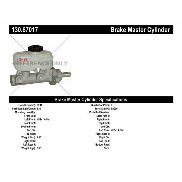 Centric Parts 130.62110 Brake Master Cylinder For 98-02 Camaro Firebird