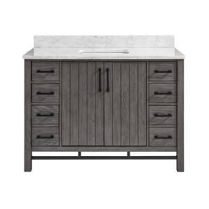 Stanbury 48 in. W x 22 in. D Vanity in Cashmere with Carrara Marble Vanity Top with White Sink