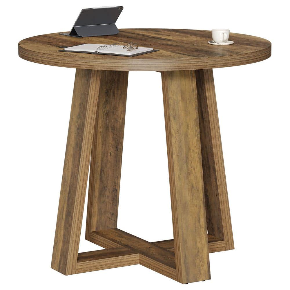 Capen 31.5 in. Round Brown Wood Conference Table Office Table Home Office Meeting Desk with Sturdy Base for 2-4 People price history on PriceWatchPro