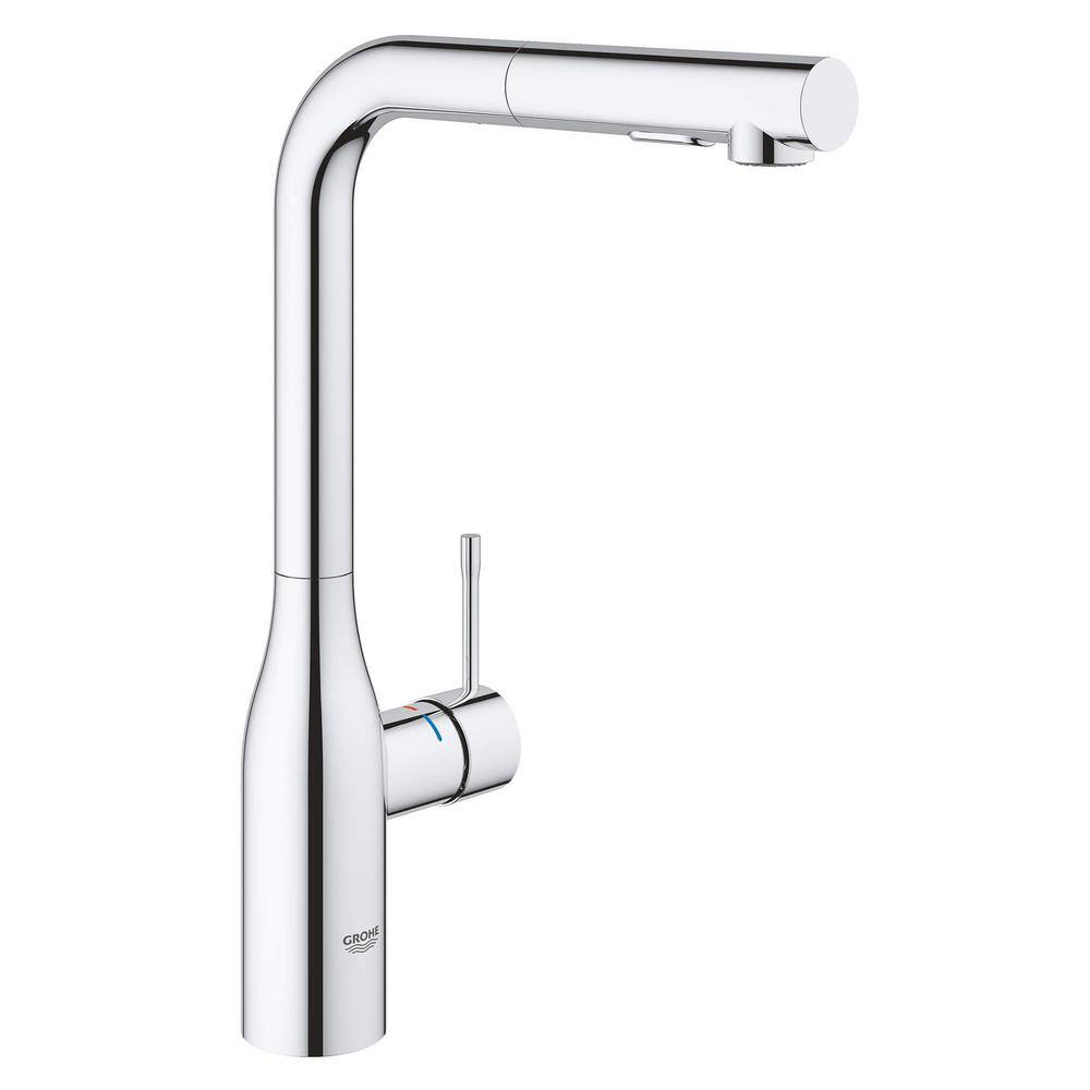 Modern Black Brass Kitchen Faucet with Pull-out Spray