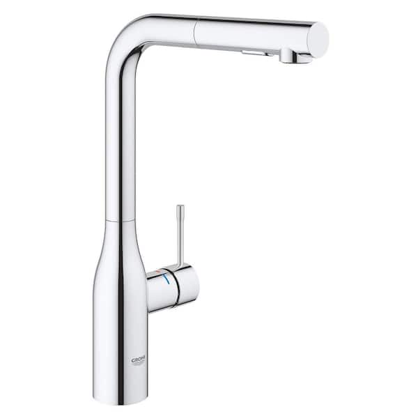 haakje Toepassing kooi GROHE Essence New Single Hole Single-Handle Pull-Out Sprayer Kitchen Faucet  with Dual Spray in StarLight Chrome 30271000 - The Home Depot