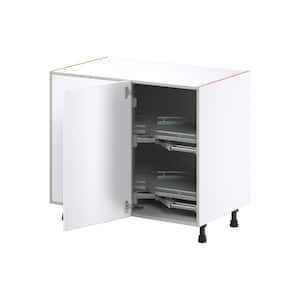 39 in. W x 34.5 in. H x 24 in. D Wallace Painted White Shaker Assembled Left Pullout Blind Base Corner Kitchen Cabinet