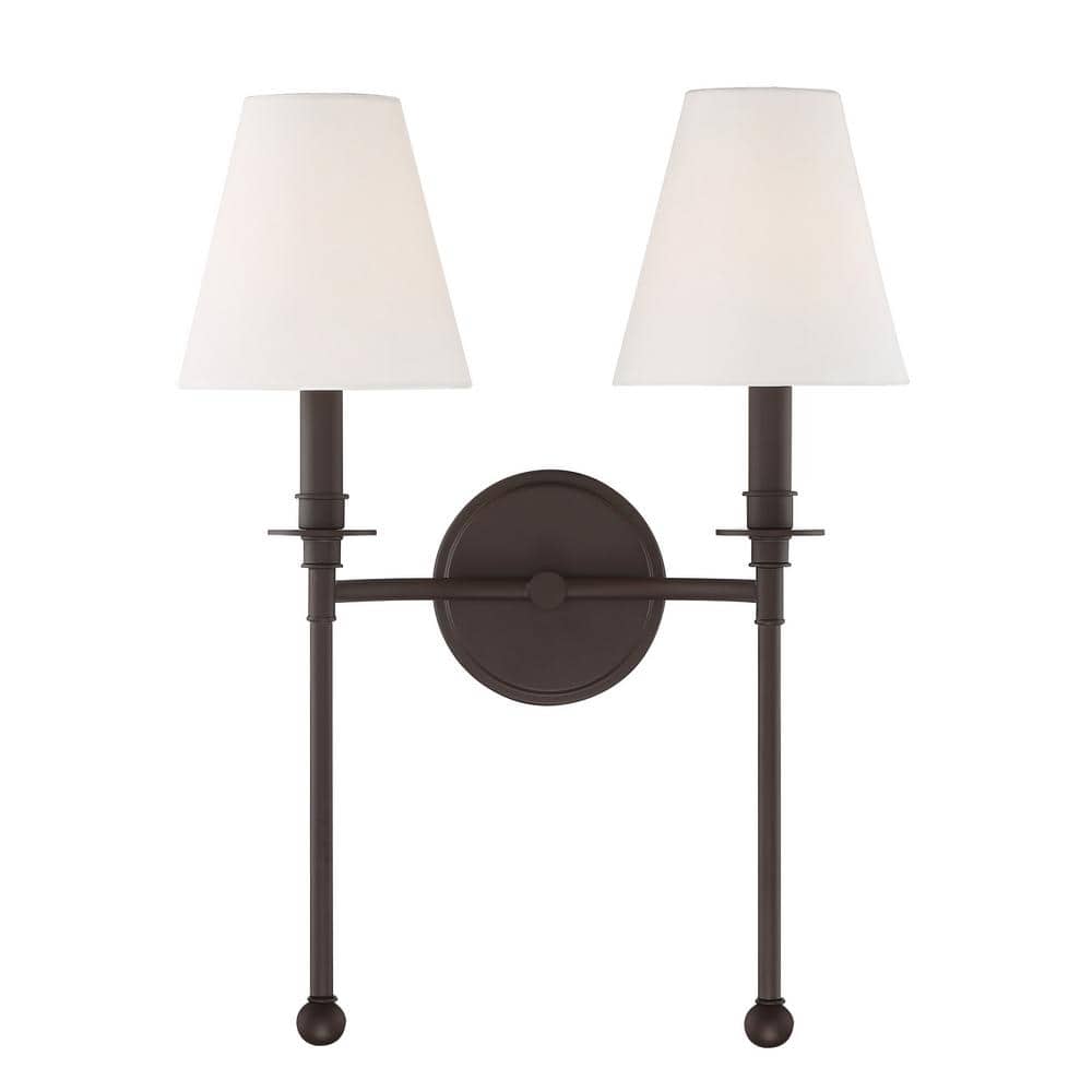 2-Light Bronze Wall Mount